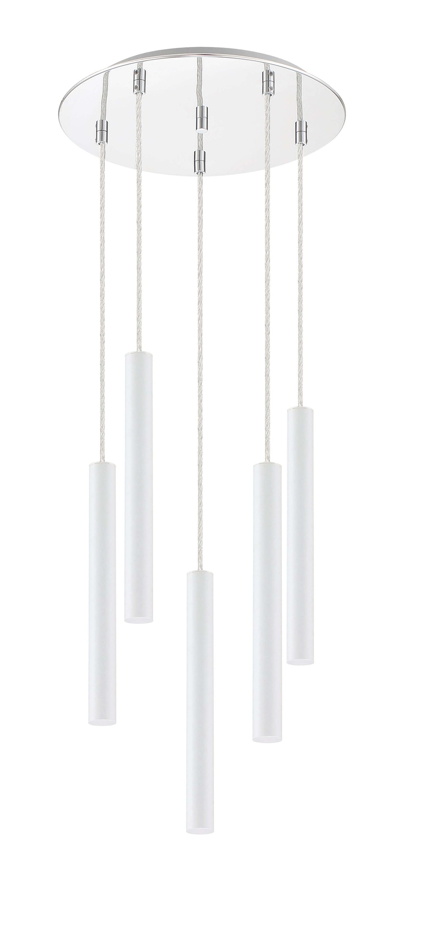 Forest LED 5 Light Chandelier Chrome