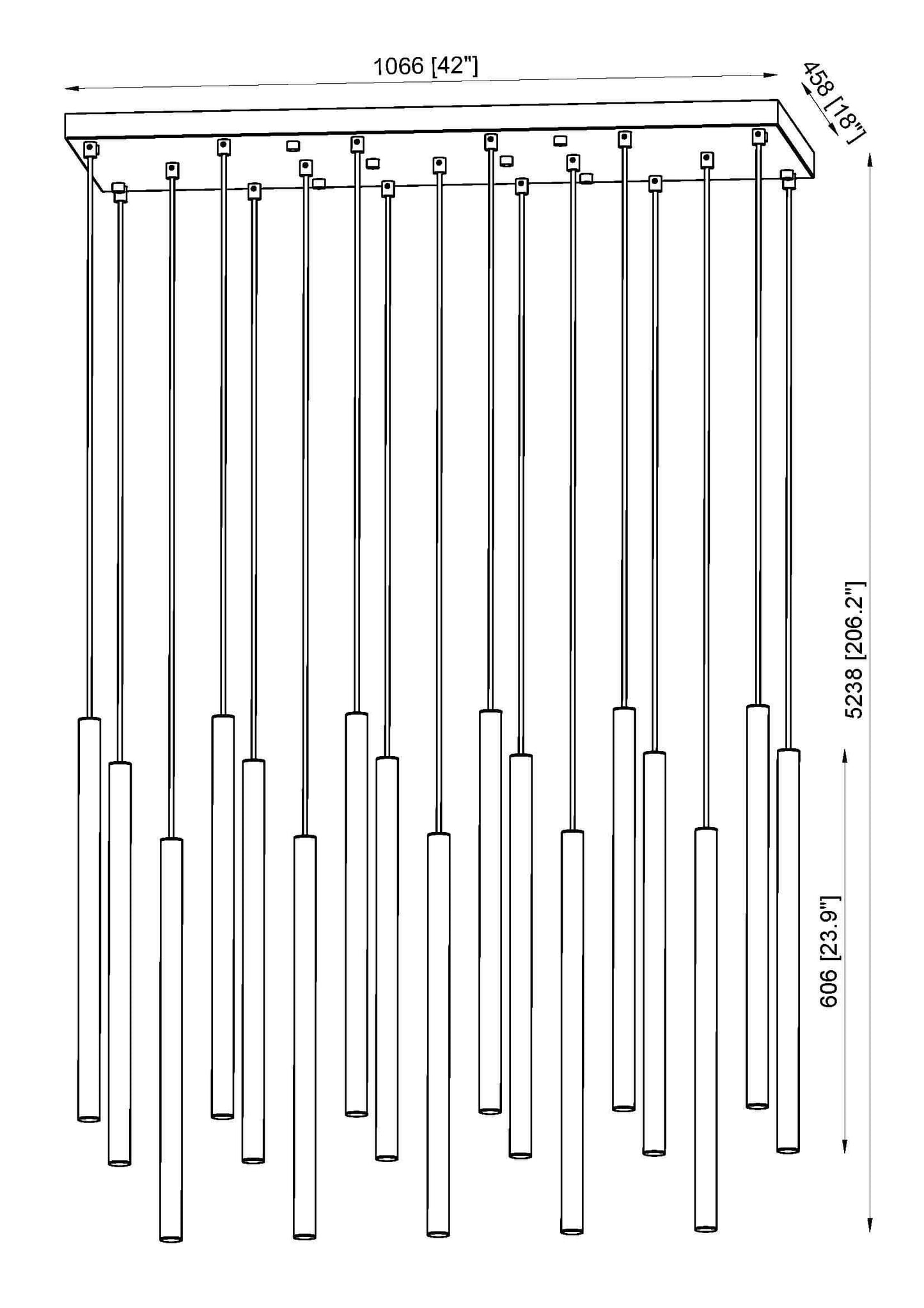 Forest LED 17 Light Linear Chandelier Modern Gold