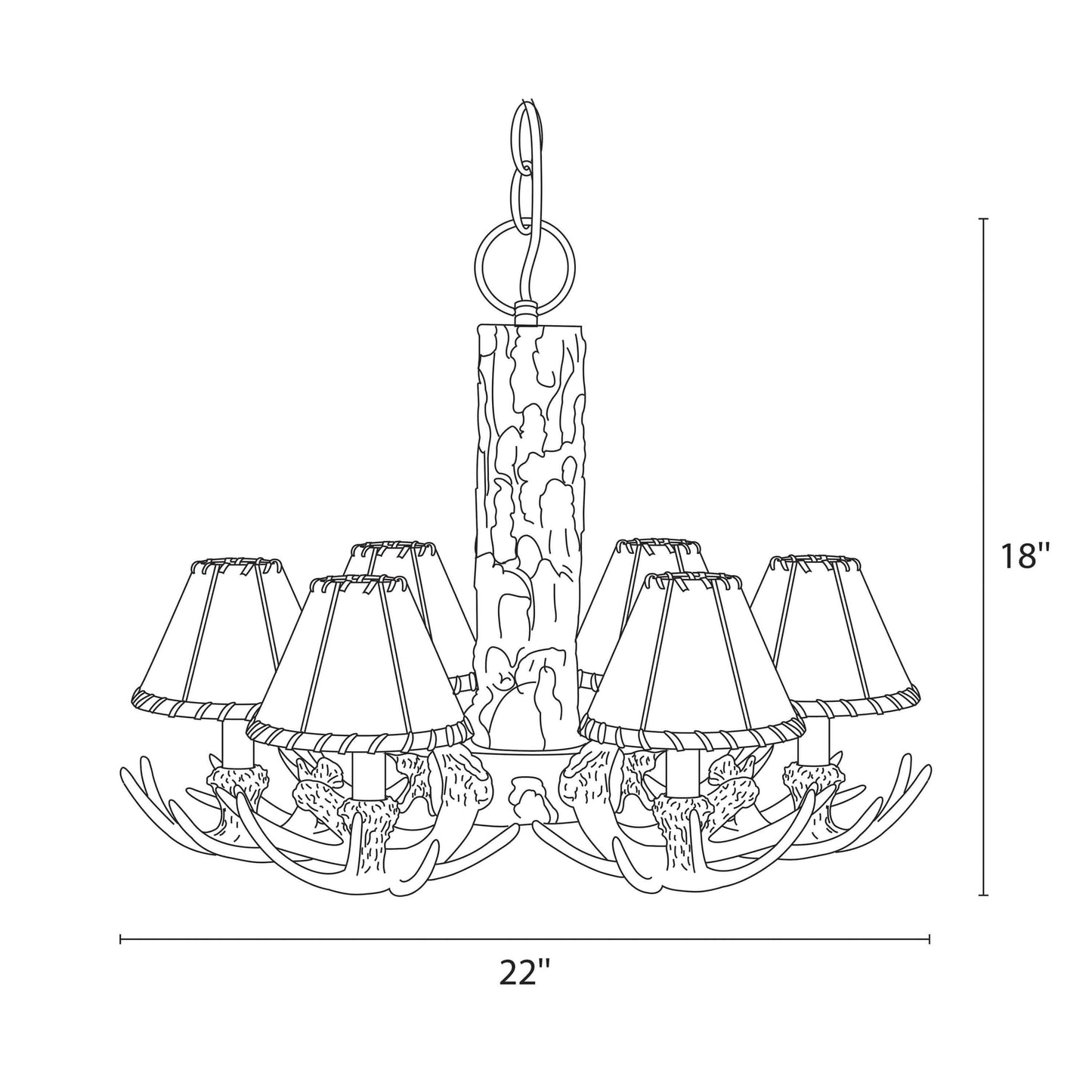 Lodge 6L Antler Chandelier