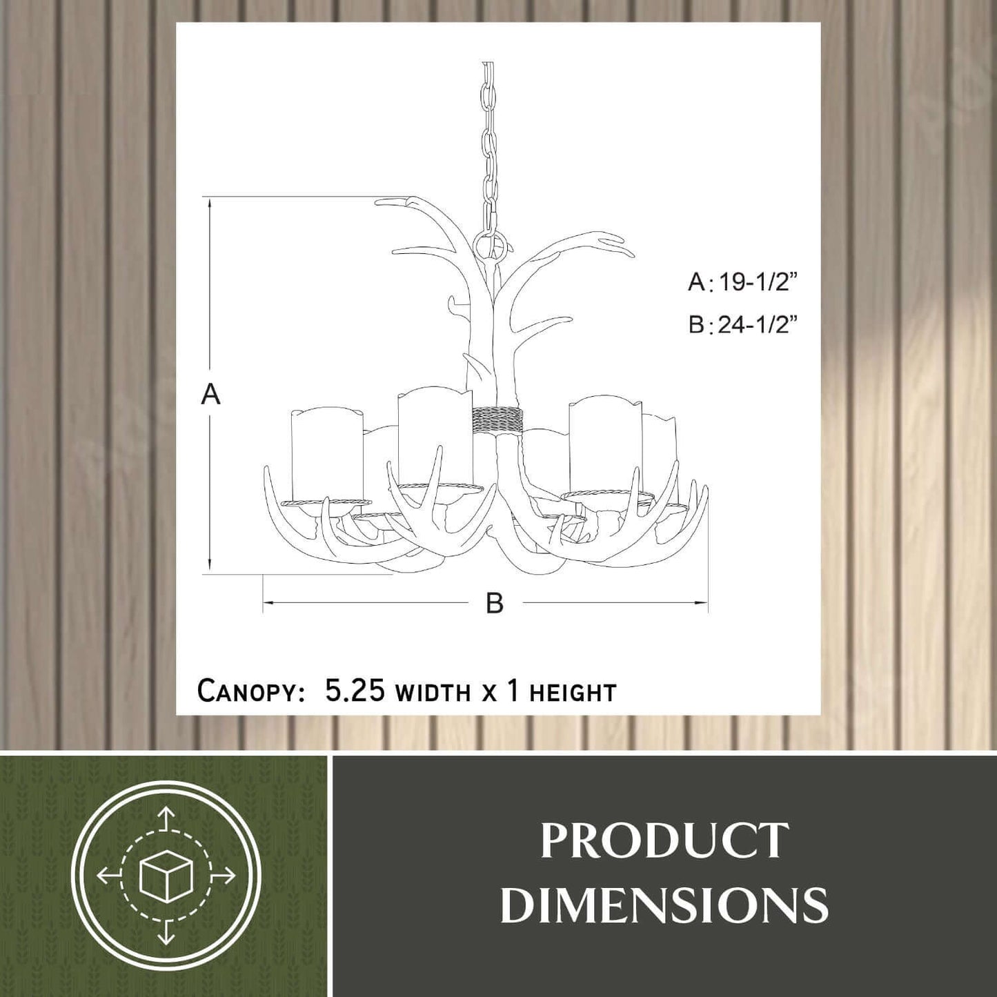 Yoho 6L Antler Chandelier