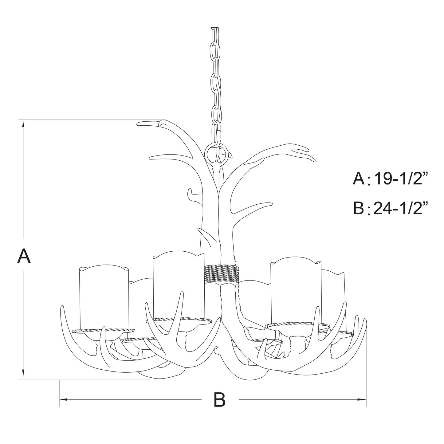 Yoho 6L Antler Chandelier