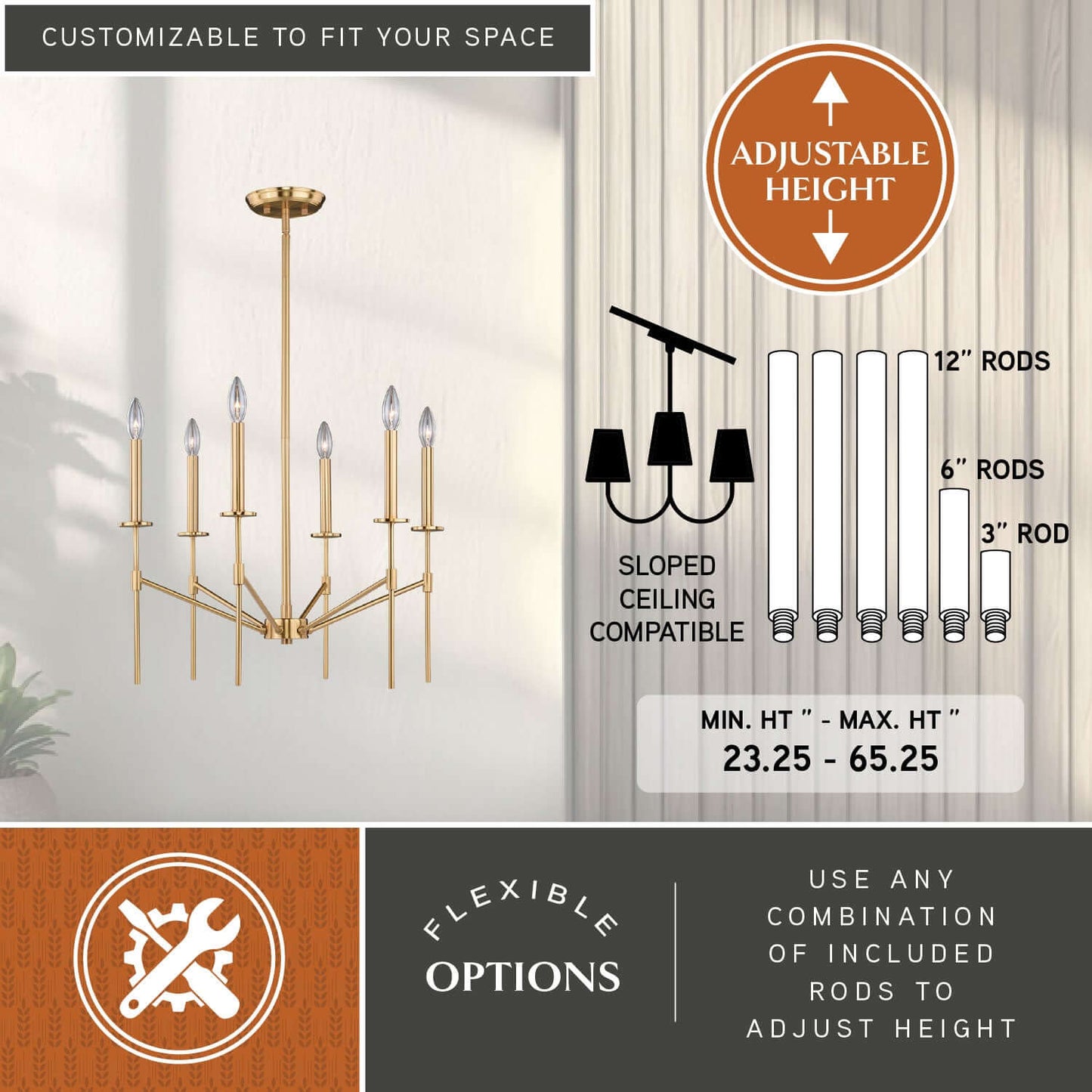Kedzie 6L Chandelier