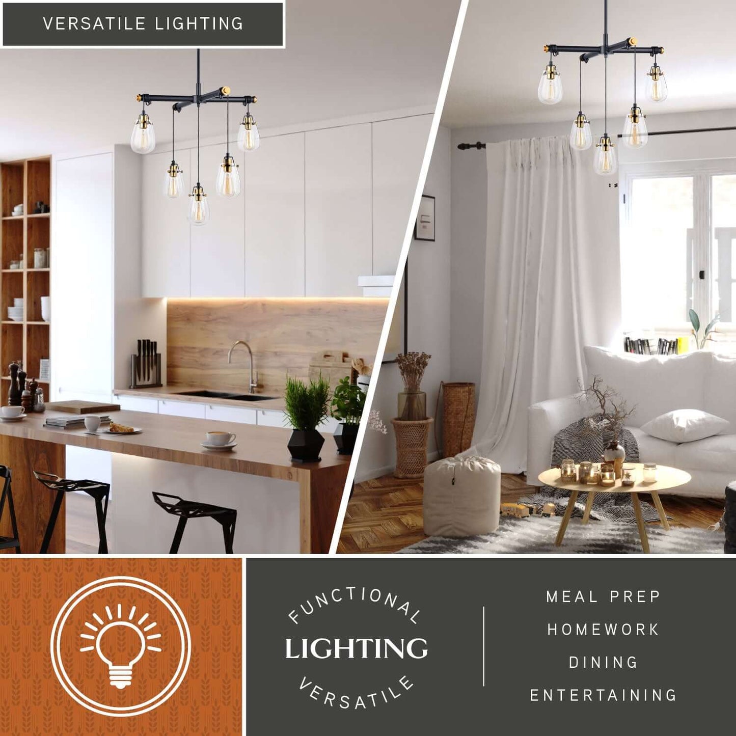 Kassidy 5L Adjustable Chandelier