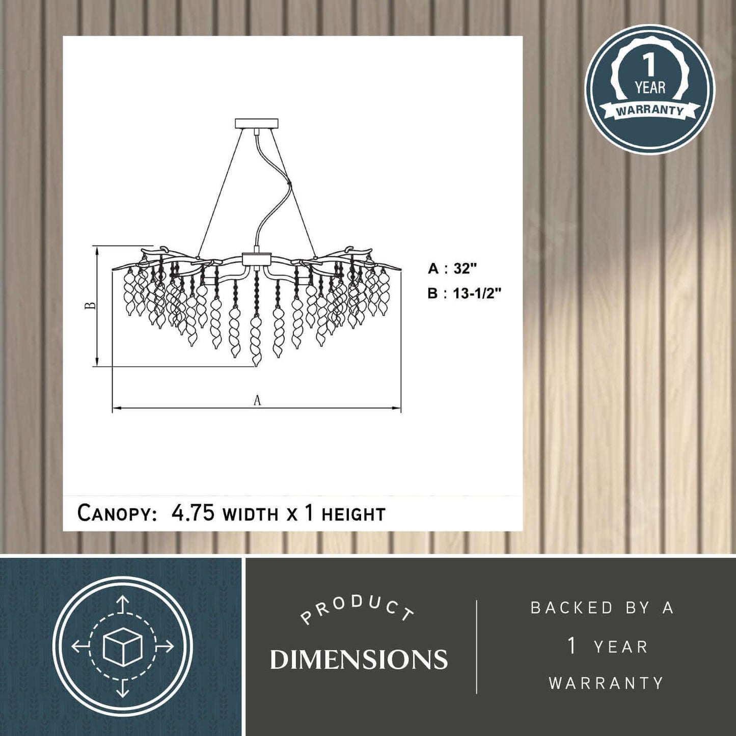 Rainier 5 Light Chandelier