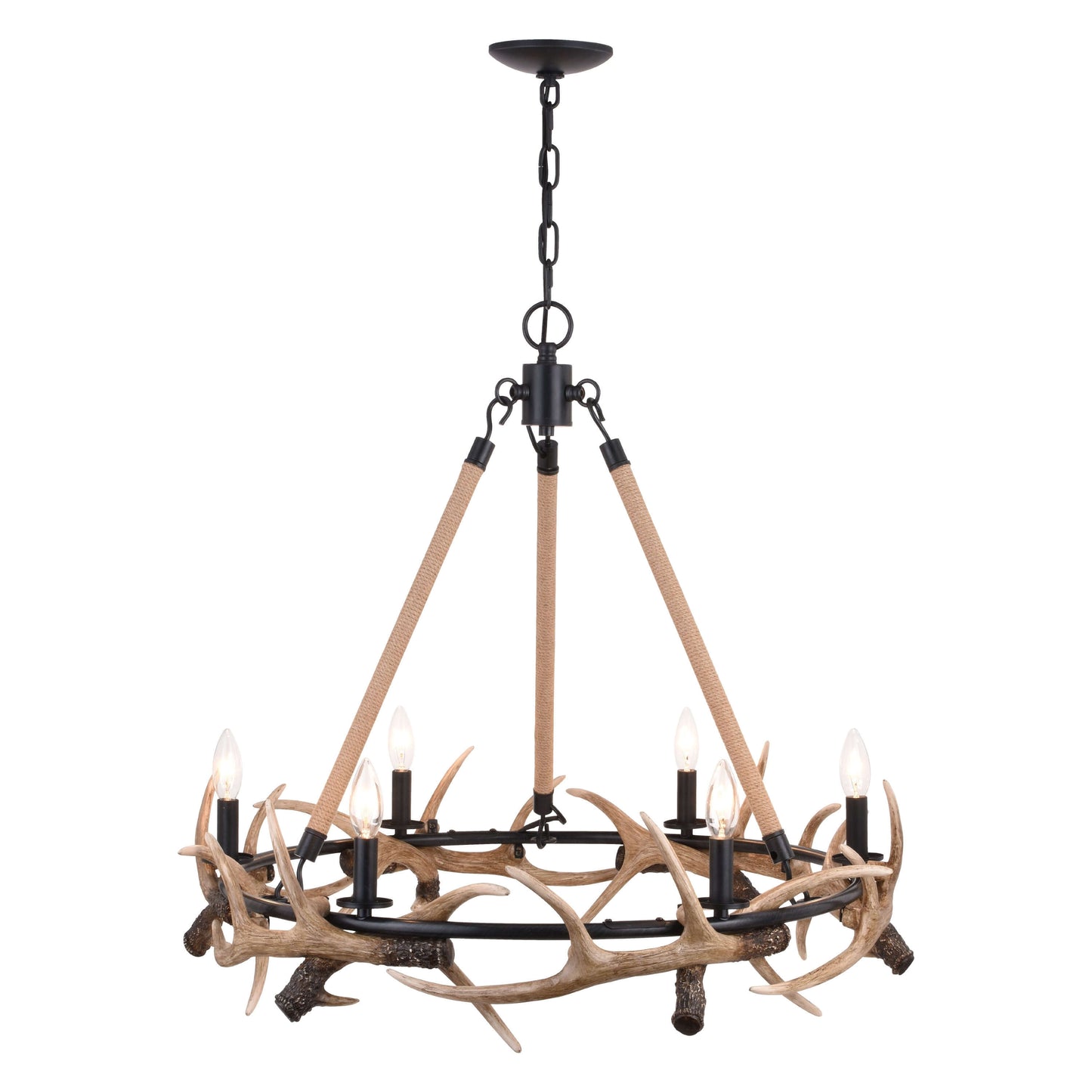 Breckenridge 30.5” 6 Light Antler Chandelier