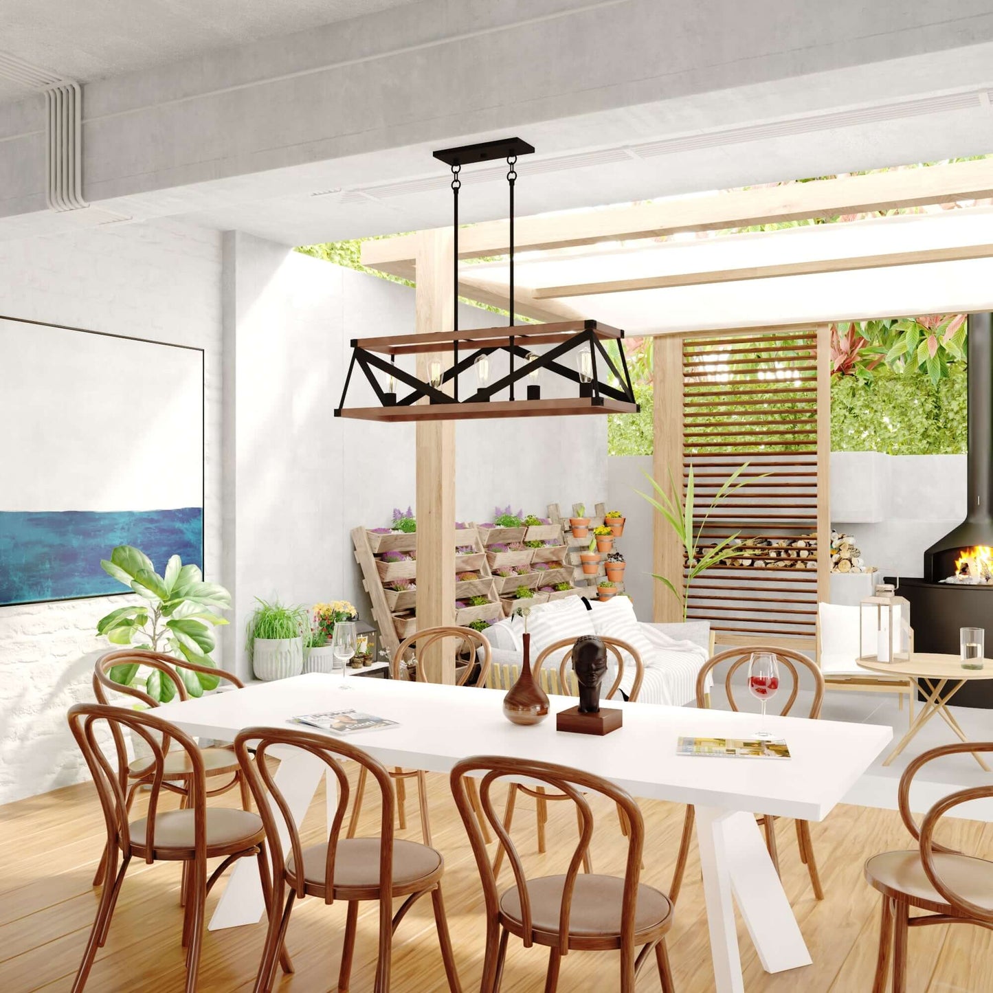 Wade 36” 5 Light Linear Chandelier