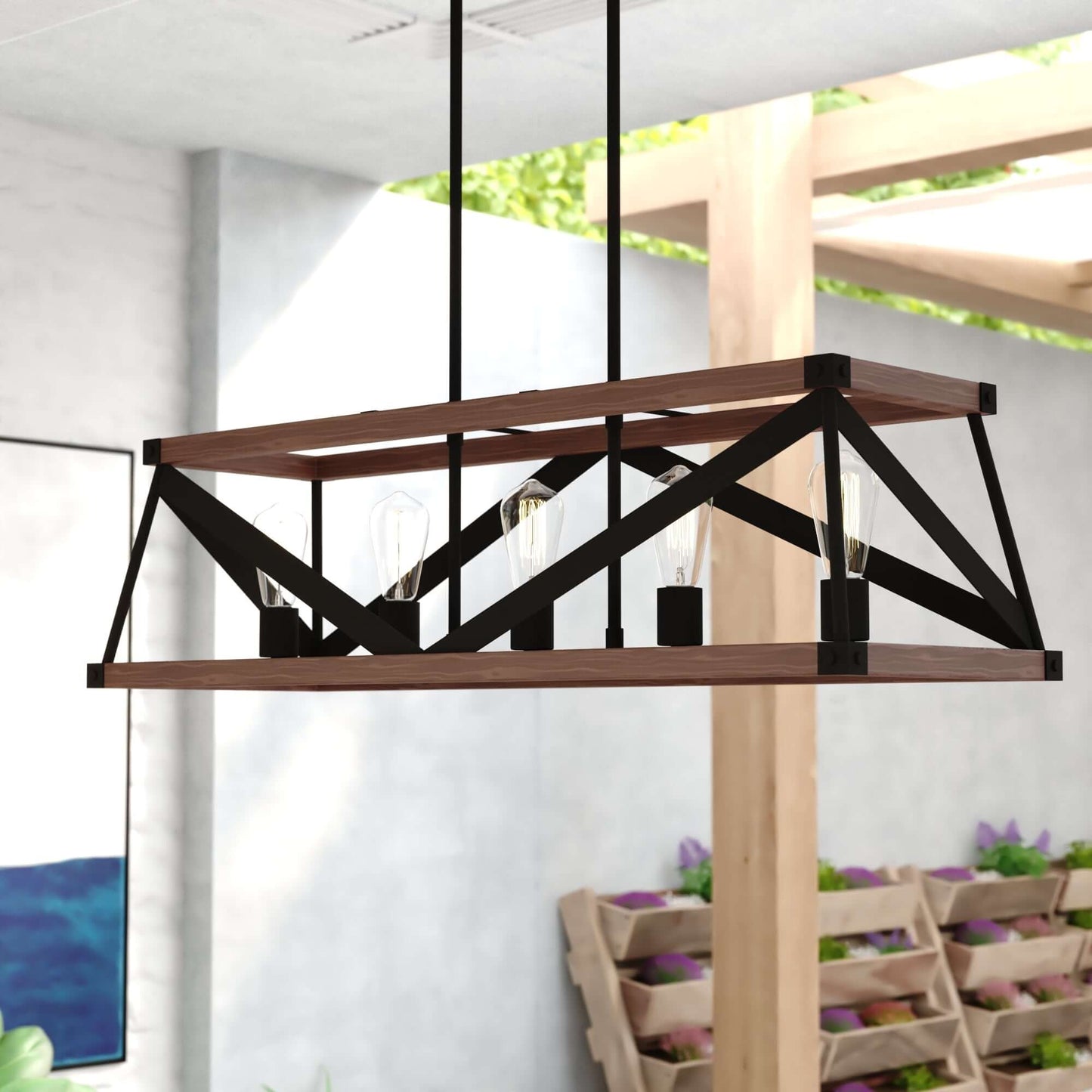 Wade 36” 5 Light Linear Chandelier