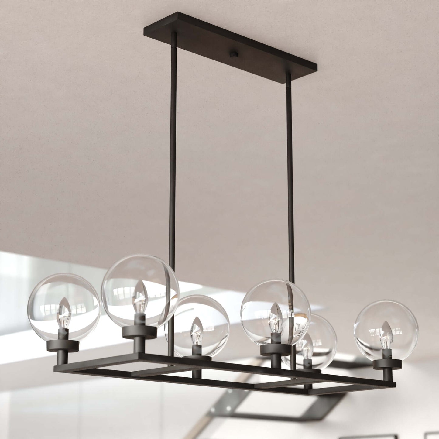Lander 35” 6 Light Linear Chandelier