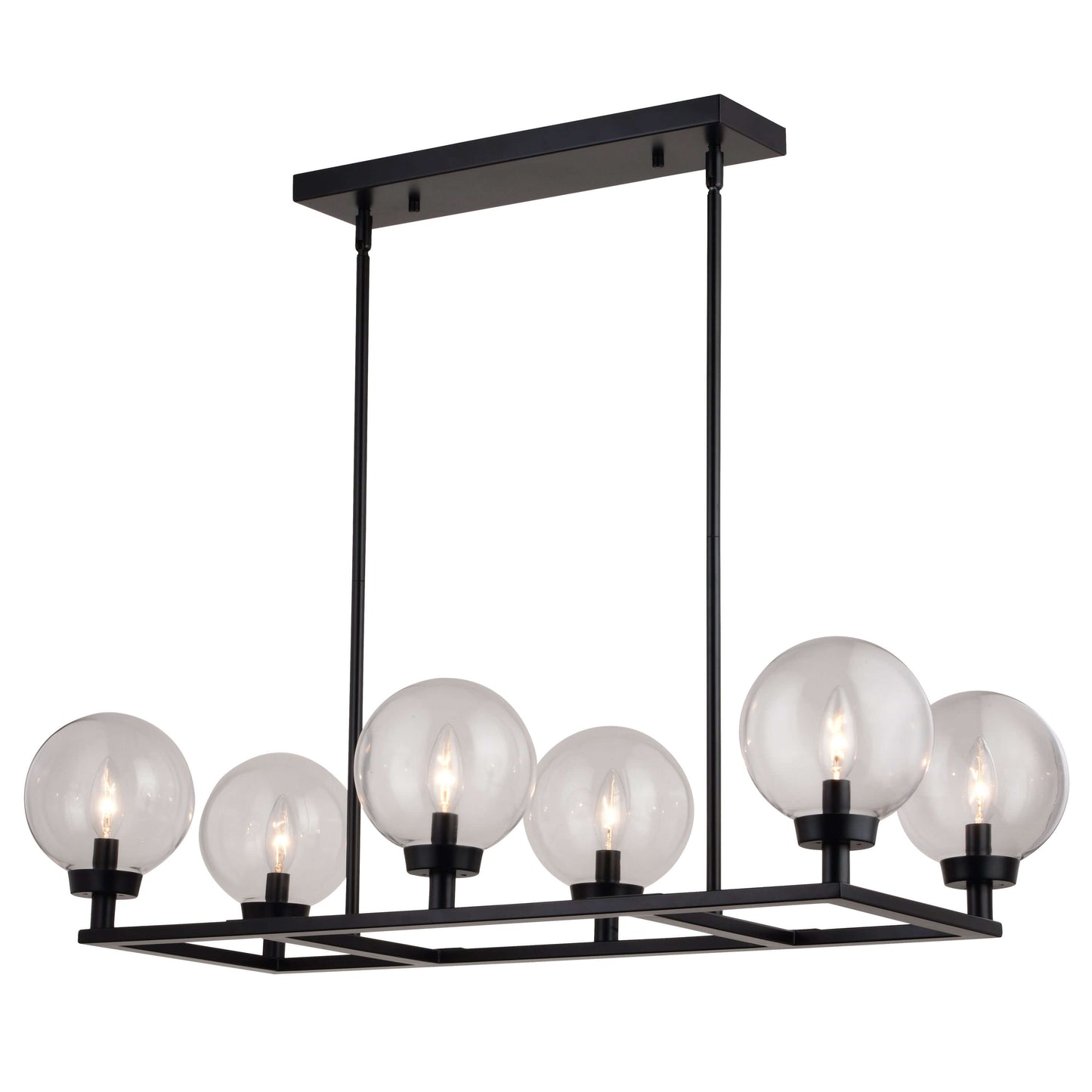 Lander 35” 6 Light Linear Chandelier