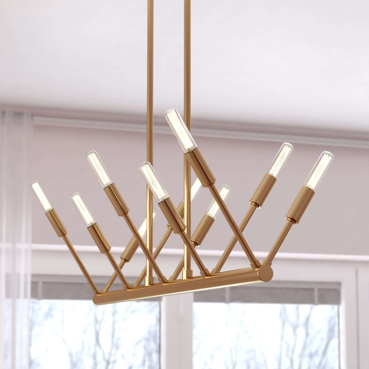 Warwick 32.25” W 10 Light Linear Chandelier