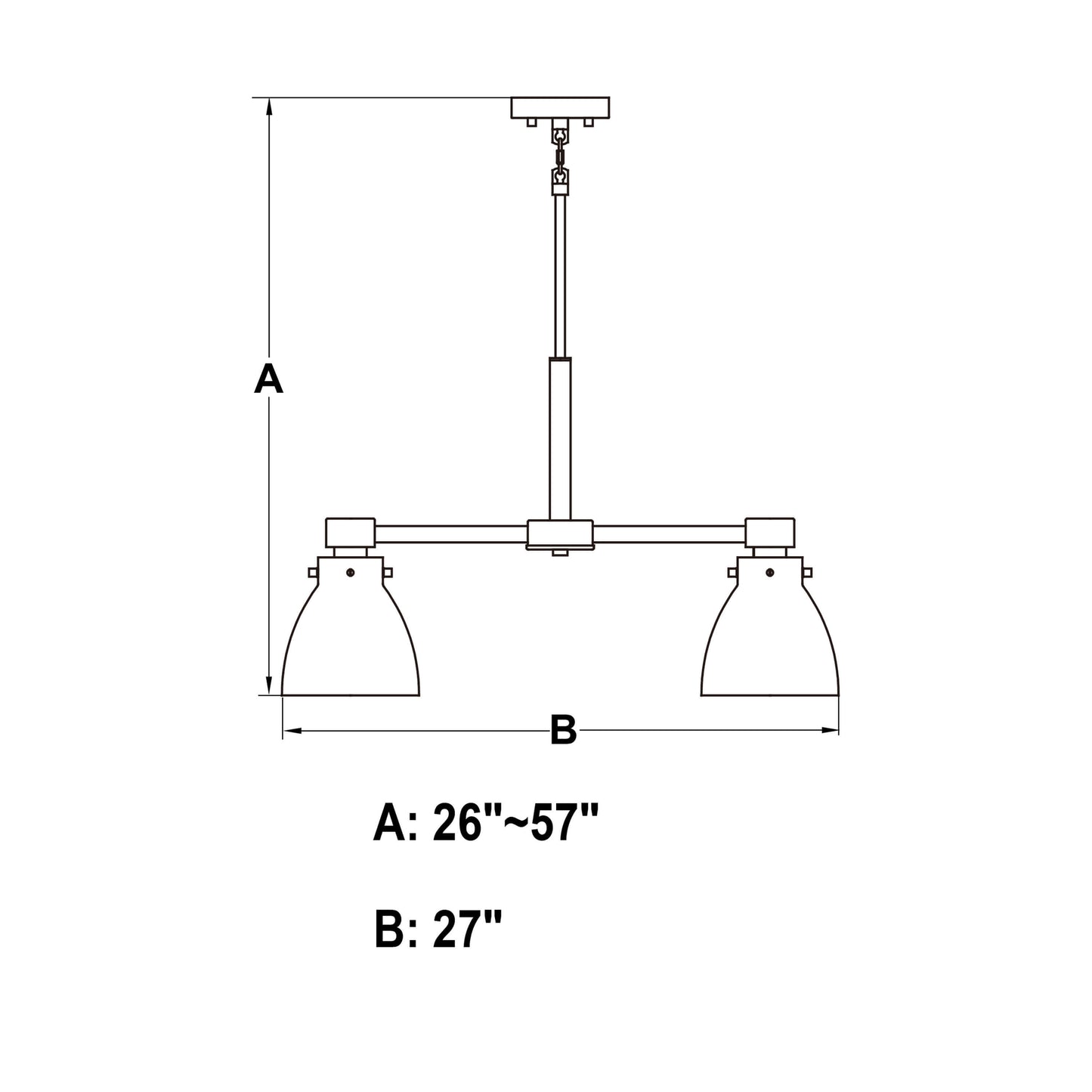 Elgin 27” 5 Light Chandelier