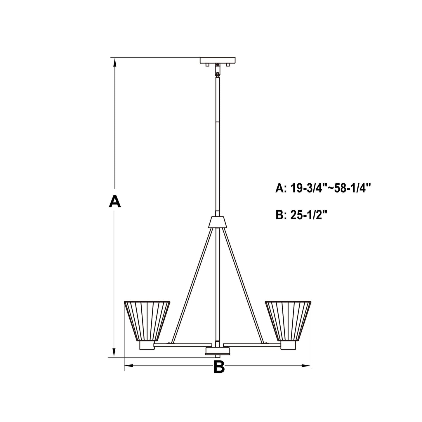 Dalton 25.5” 5 Light Chandelier
