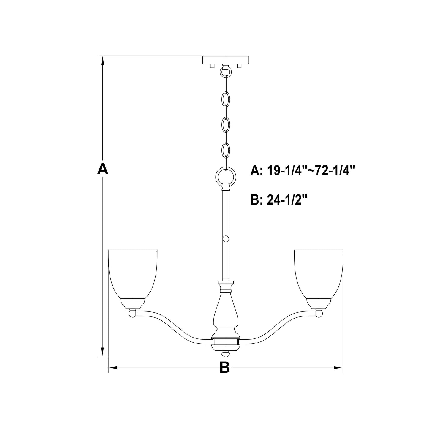 Bellwood 24.5” 5 Light Chandelier