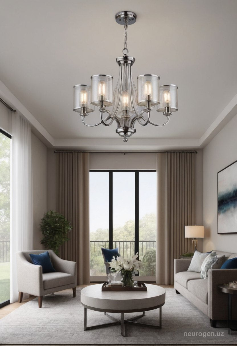 Polaris 5-Light Transitional Chrome Chandelier 28"