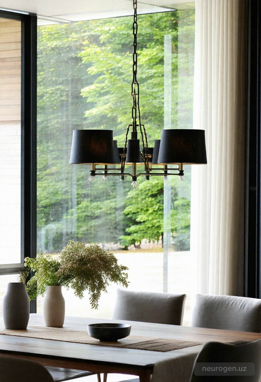 Terra 5-Light Black and Gold Chandelier 29"