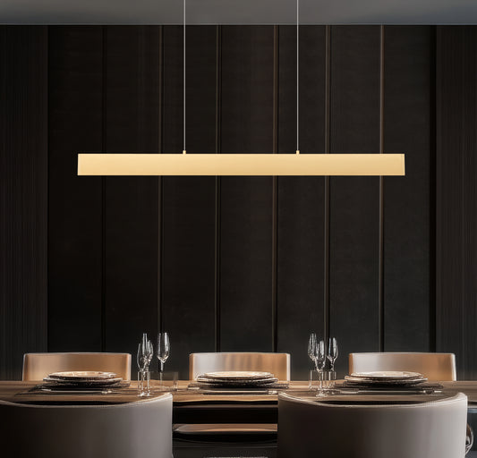 Hudson LED 1 Light Linear Chandelier Gold