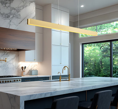 Hudson LED 1 Light Linear Chandelier Gold