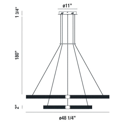 Admiral 2-Tiers 2-Light 48" Integrated LED Grand Chandelier