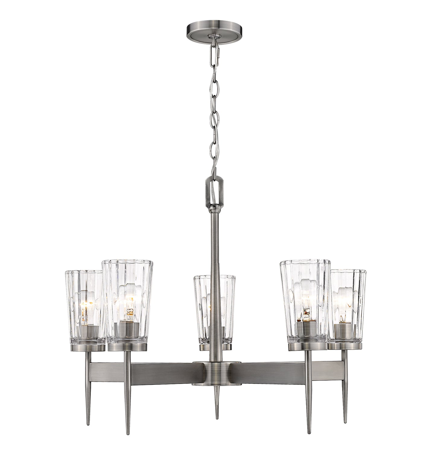 Flair 5 Light Chandelier Antique Nickel