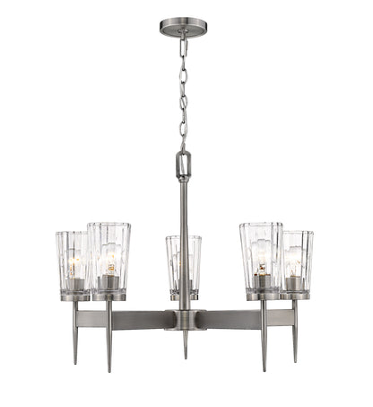 Flair 5 Light Chandelier Antique Nickel