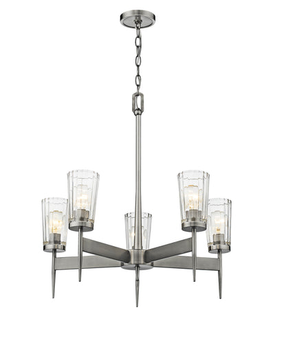 Flair 5 Light Chandelier Antique Nickel