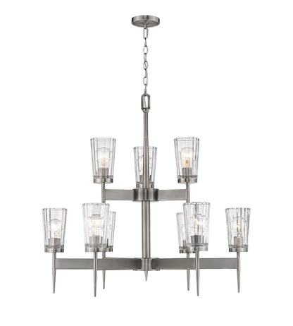 Flair 9 Light Chandelier Antique Nickel