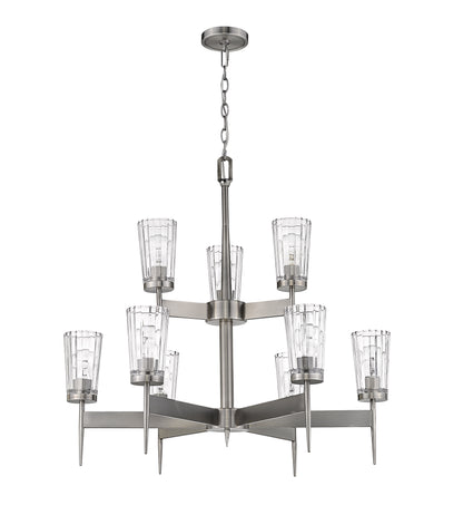 Flair 9 Light Chandelier Antique Nickel