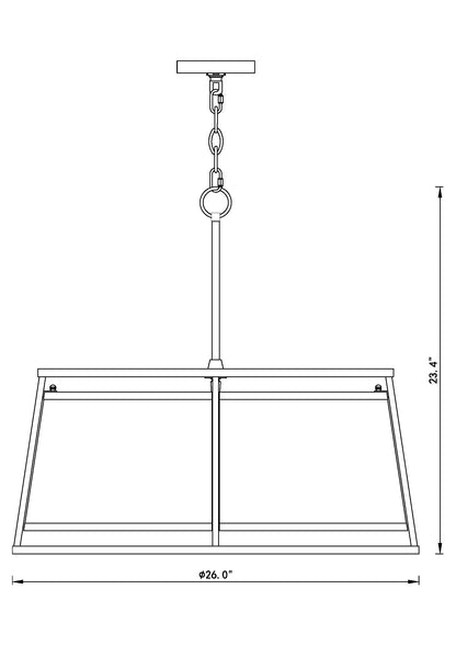 Lenyx Pendant 6 Light Chandelier Rubbed Brass