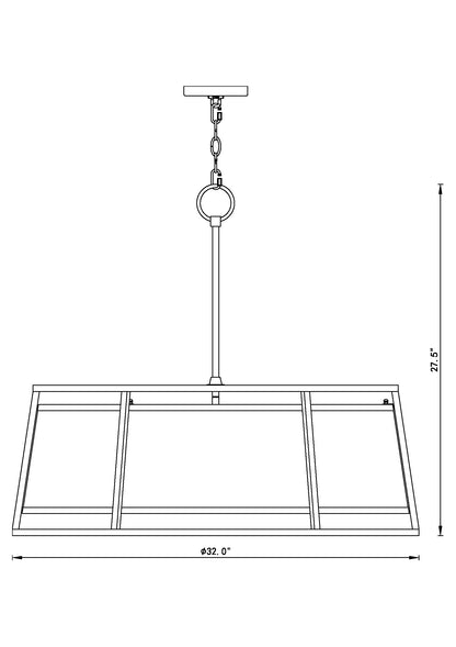 Lenyx Pendant 8 Light Chandelier Iron Ore
