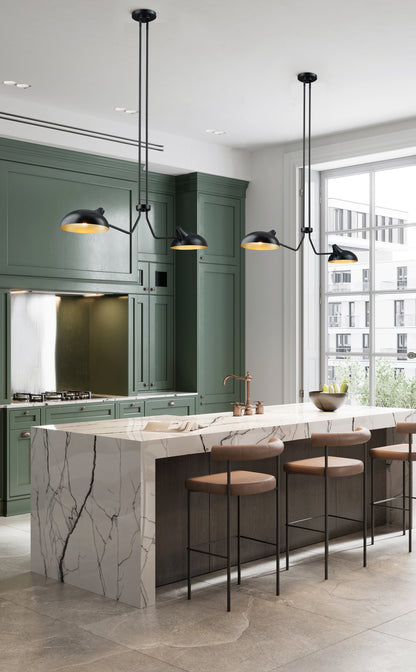 Bellamy 2 Light Linear Chandelier Matte Black