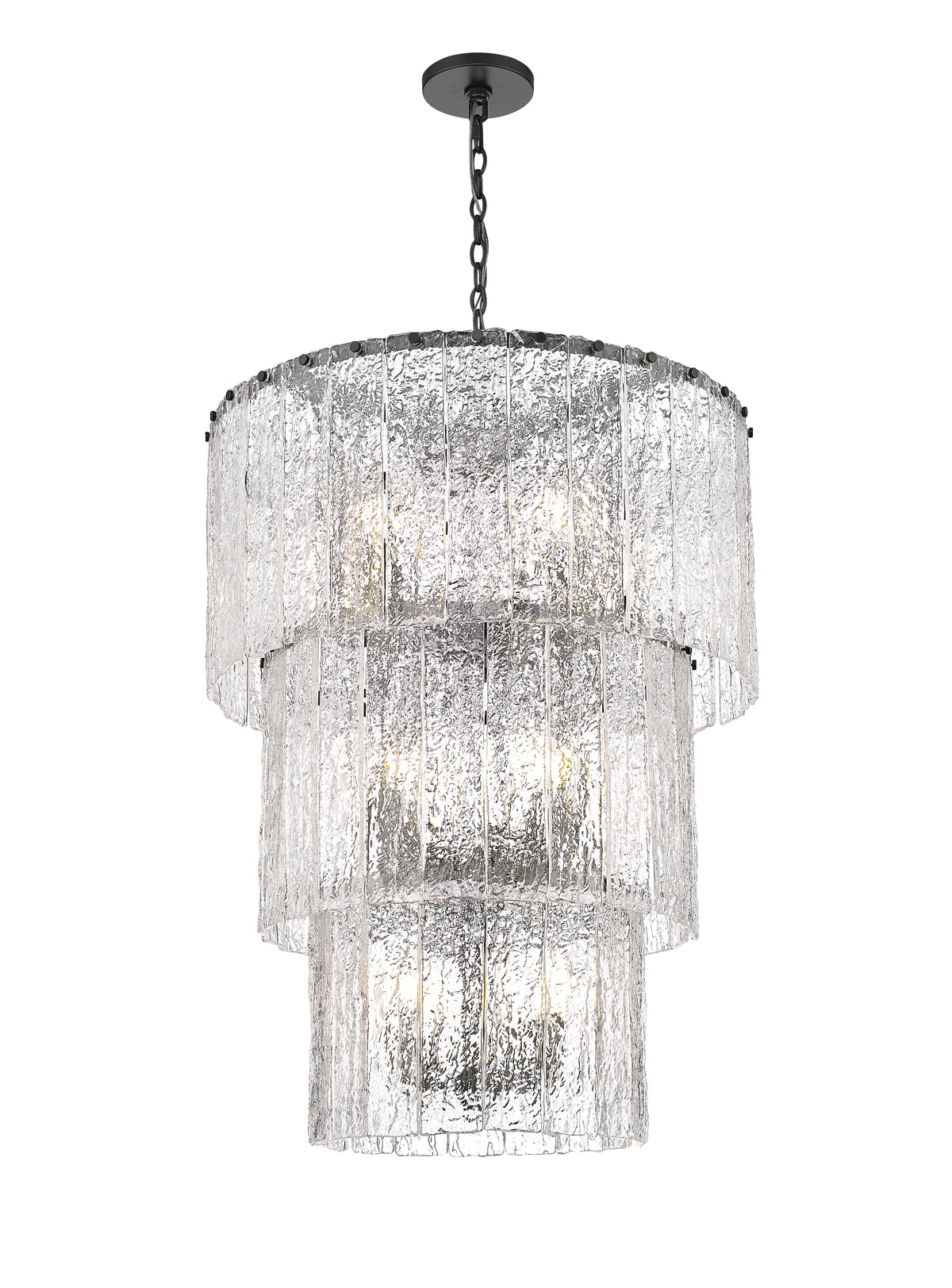 Glacier 12 Light Chandelier Matte Black