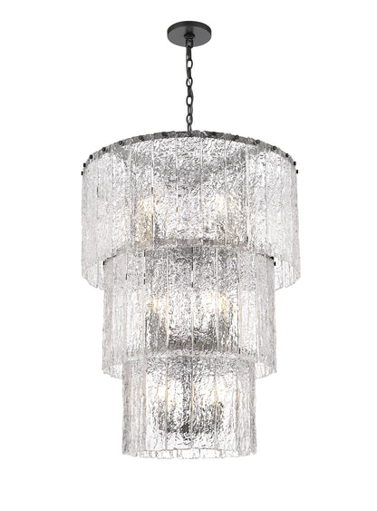 Glacier 12 Light Chandelier Matte Black