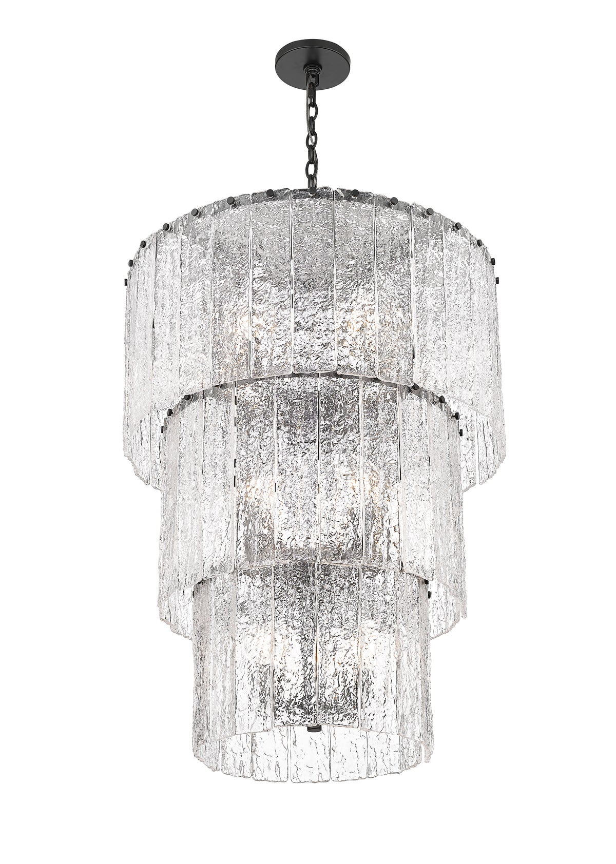 Glacier 12 Light Chandelier Matte Black