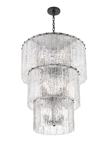 Glacier 12 Light Chandelier Matte Black