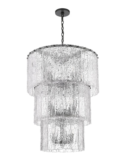 Glacier 12 Light Chandelier Matte Black