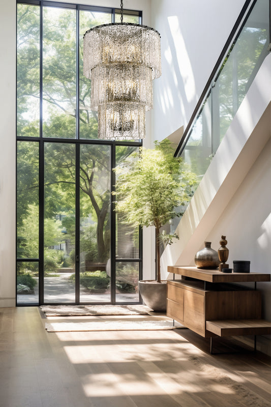 Glacier 12 Light Chandelier Matte Black