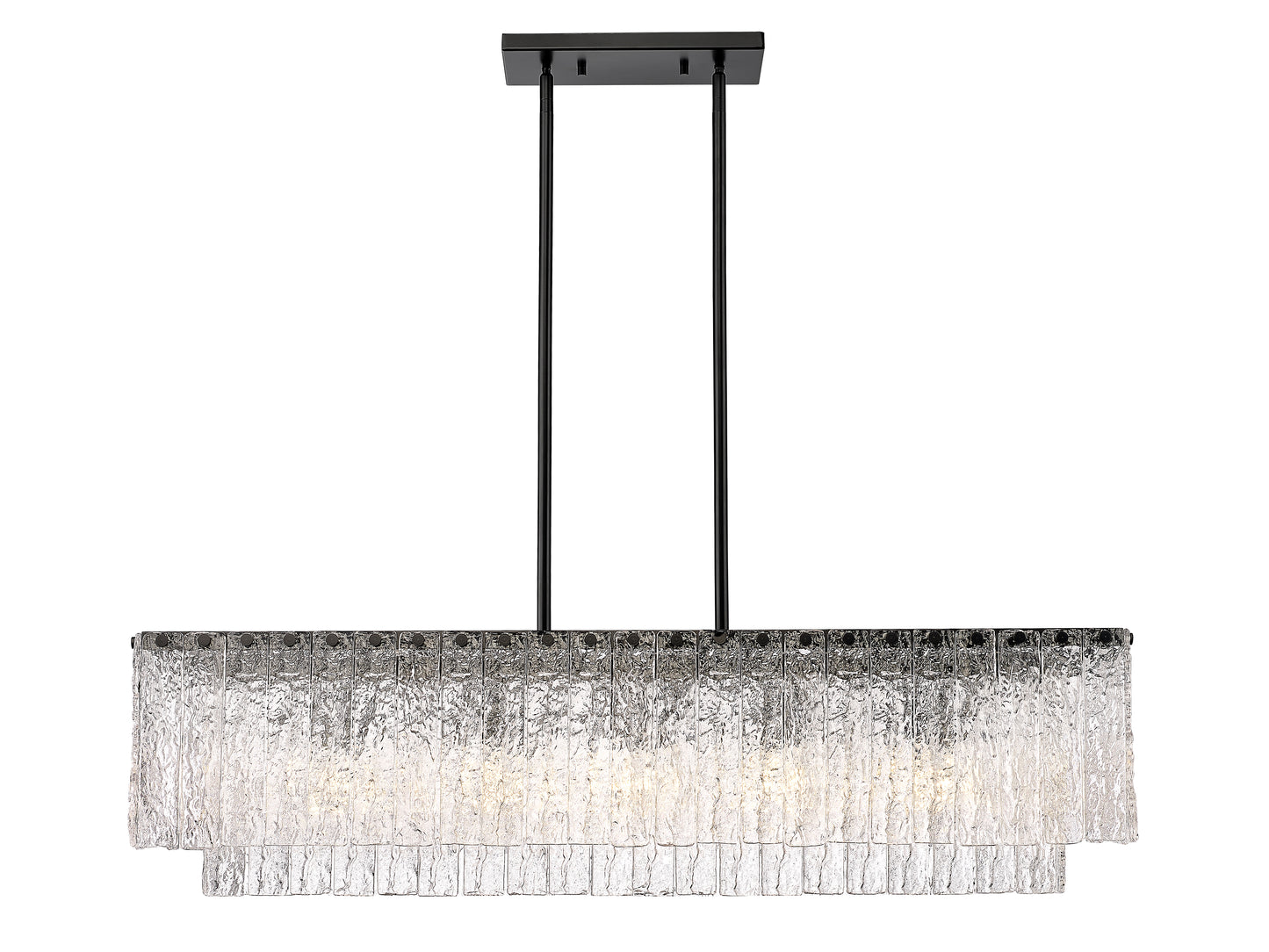 Glacier 5 Light Linear Chandelier Matte Black