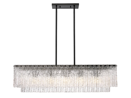 Glacier 5 Light Linear Chandelier Matte Black