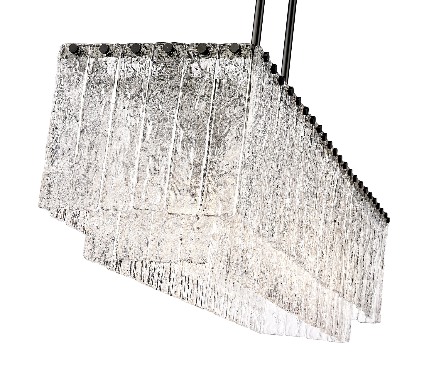 Glacier 5 Light Linear Chandelier Matte Black