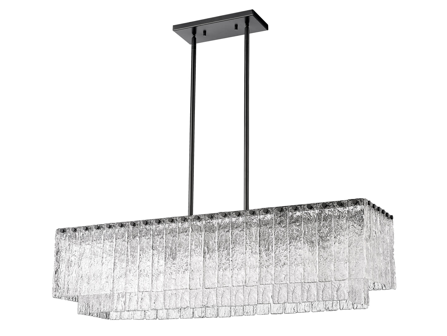 Glacier 5 Light Linear Chandelier Matte Black