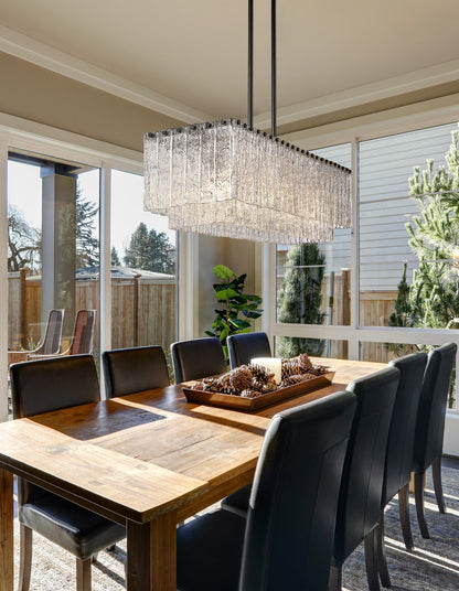 Glacier 5 Light Linear Chandelier Matte Black