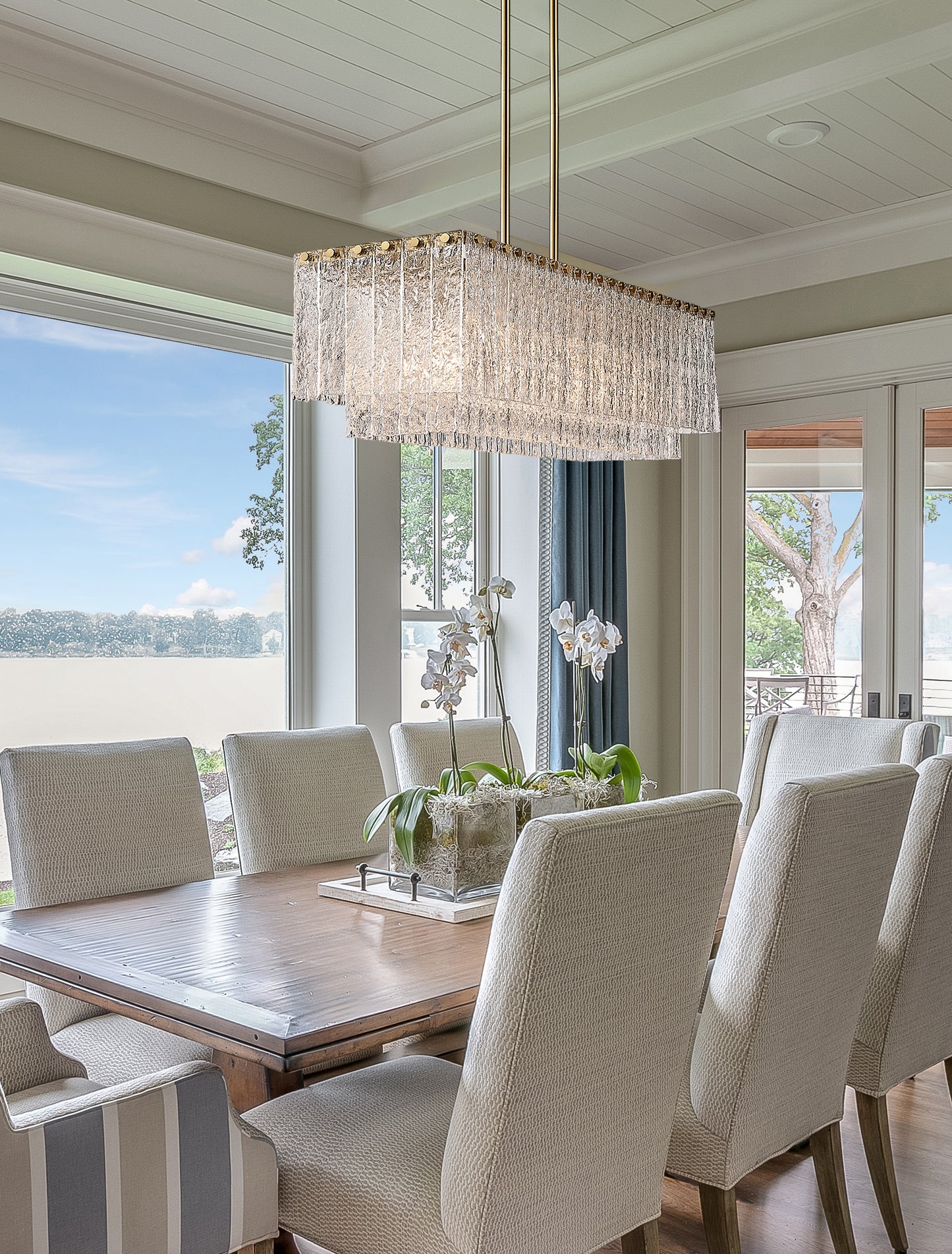 Glacier 5 Light Linear Chandelier Modern Gold