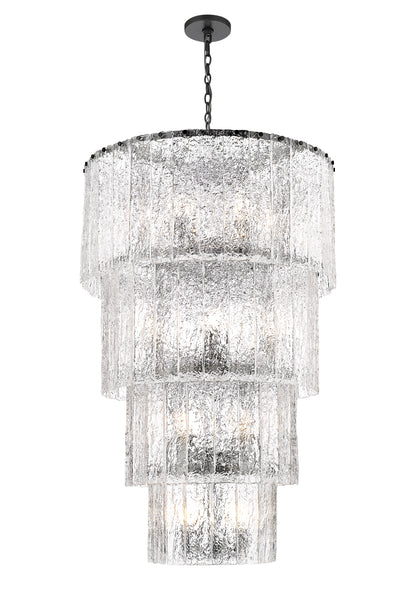 Glacier 18 Light Chandelier Matte Black
