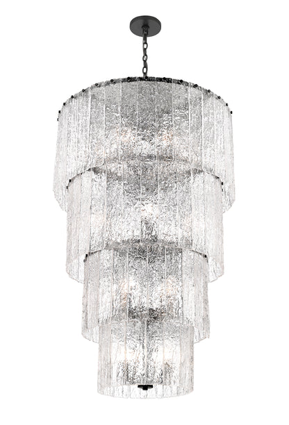 Glacier 18 Light Chandelier Matte Black