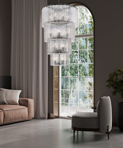 Glacier 18 Light Chandelier Matte Black