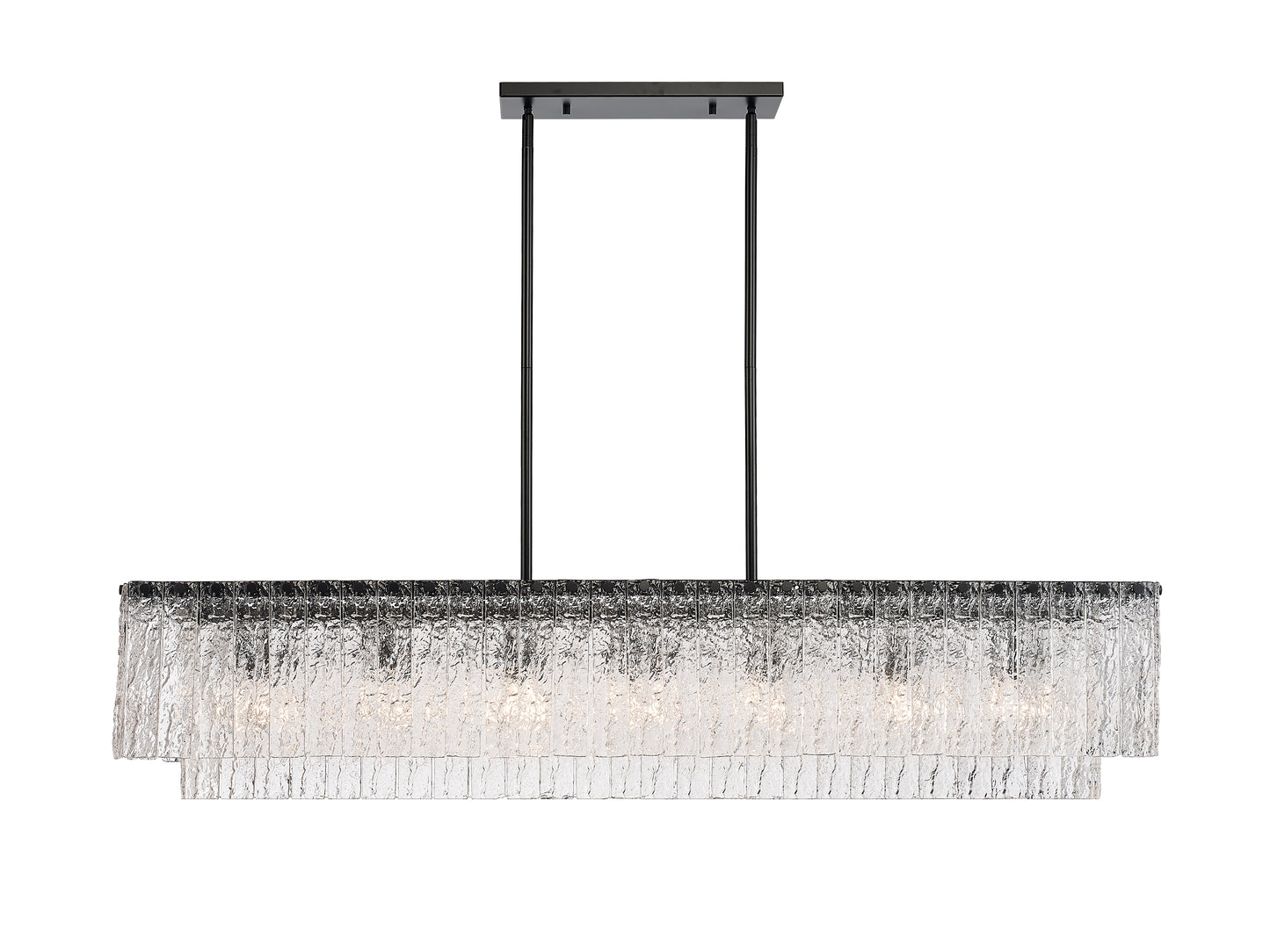 Glacier 7 Light Linear Chandelier Matte Black