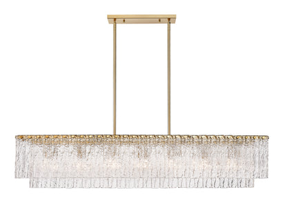 Glacier 7 Light Linear Chandelier Modern Gold