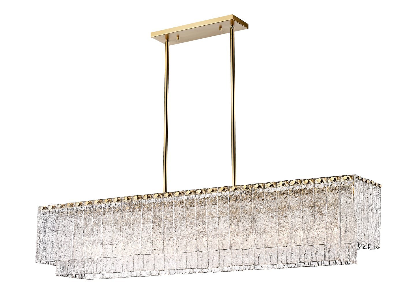 Glacier 7 Light Linear Chandelier Modern Gold