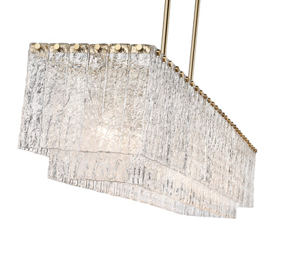 Glacier 7 Light Linear Chandelier Modern Gold