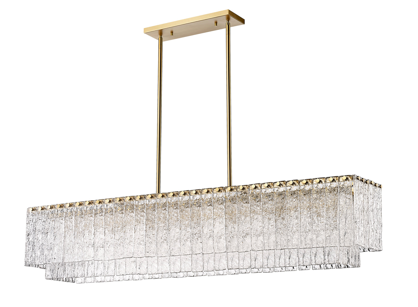 Glacier 7 Light Linear Chandelier Modern Gold